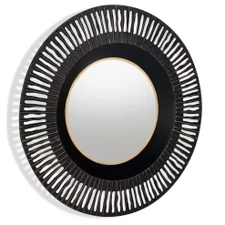 Round Cantara Black Metal Wall Mirror