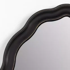 Round Catorina Black Wavy Wall Mirror