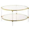 Round Clear Acrylic and Glass Coffee Table