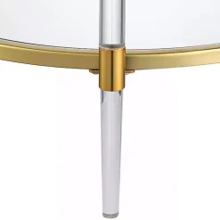 Round Clear Acrylic and Glass Coffee Table