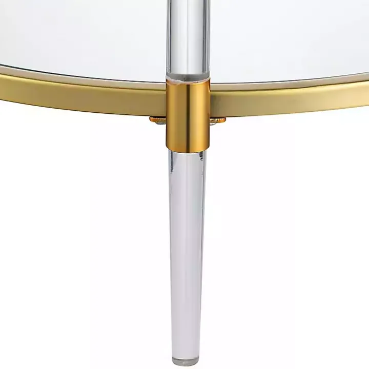 Round Clear Acrylic and Glass Coffee Table