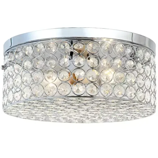 Round Crystal Flush Mount Ceiling Light