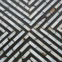 Round Geometric Stripe Shell Coffee Table