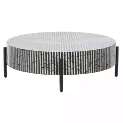 Round Geometric Stripe Shell Coffee Table