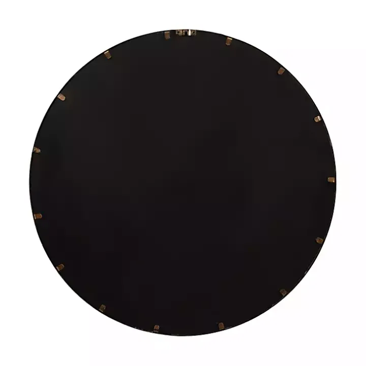 Round Gold Geometric Overlay Wall Mirror