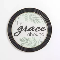 Round Let Grace Abound Wall Plaque