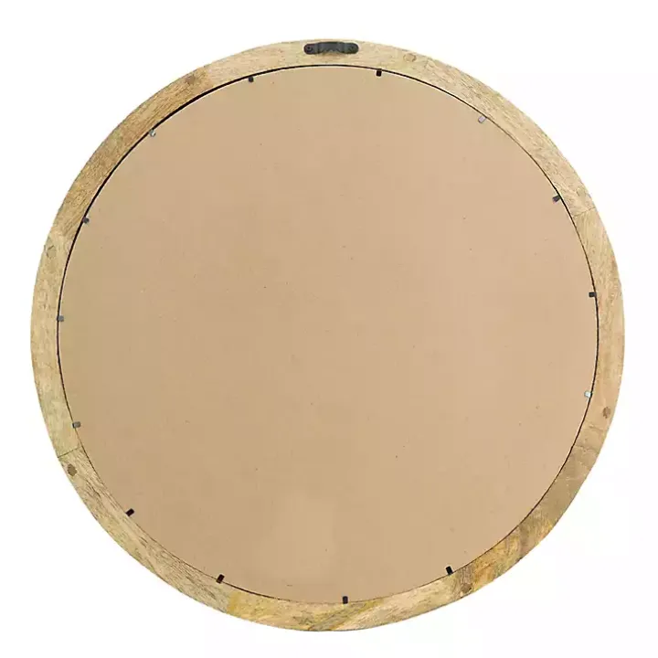 Round Mango Wood Wall Mirror