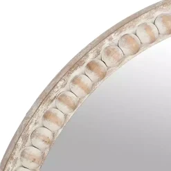 Round Natural Beaded Wall Mirror