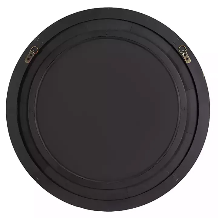 Round Natural Calona Wood Wall Mirror