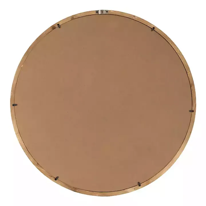 Round Natural Light Wood Wall Mirror