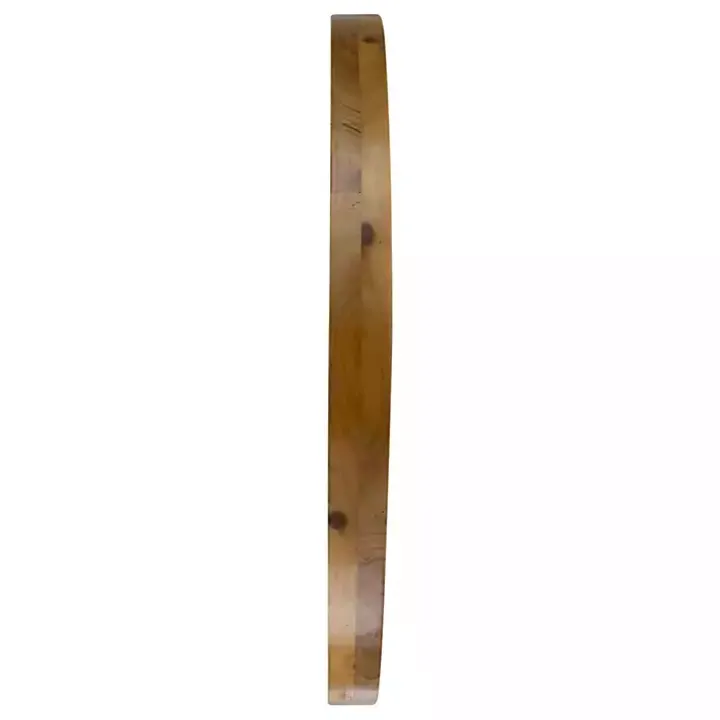 Round Natural Light Wood Wall Mirror