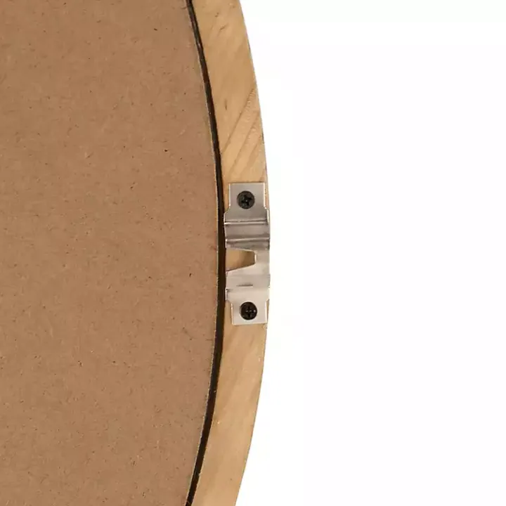 Round Natural Light Wood Wall Mirror