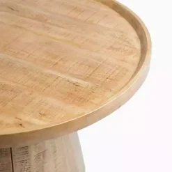 Round Natural Wood Hughes Coffee Table