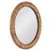 Round Natural Woven Water Hyacinth Wall Mirror