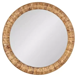 Round Natural Woven Water Hyacinth Wall Mirror