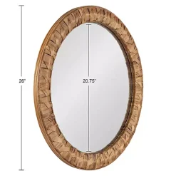 Round Natural Woven Water Hyacinth Wall Mirror