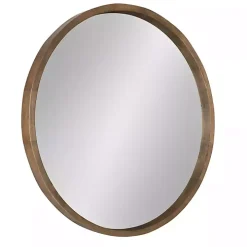 Round Rustic Wood Hutton Mirror