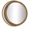 Round Seagrass and Bamboo Wall Mirror