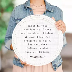 Round Speak to Children Wall Plaque