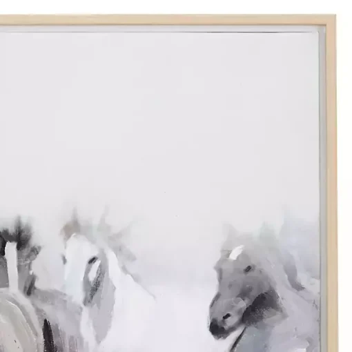 Running Horses Framed Canvas Art Print