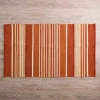 Rust Chenille Striped Scatter Rug