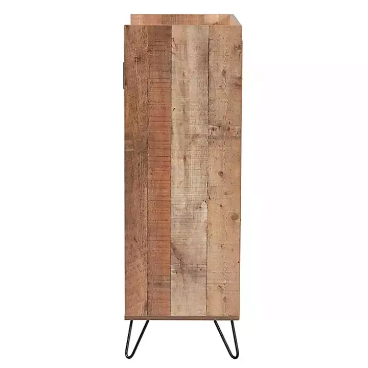 Rustic Brown Hairpin Wine Cabinet
