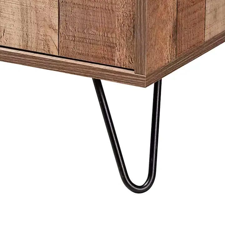 Rustic Brown Hairpin Wine Cabinet