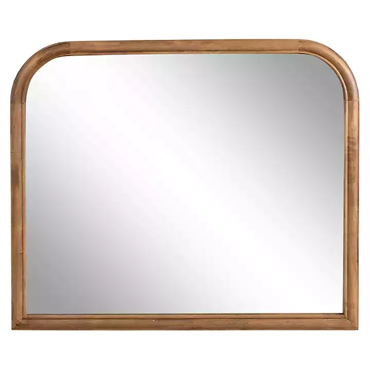 Rustic Brown Wide Arch Wall Mirror