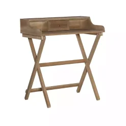 Rustic Brown Wooden Folding Desk