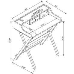Rustic Brown Wooden Folding Desk