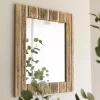 Rustic Driftwood Striped Wall Mirror