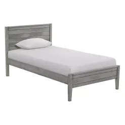 Rustic Gray Pine Panel Twin Bed Frame