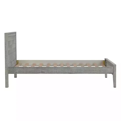 Rustic Gray Pine Panel Twin Bed Frame