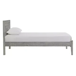 Rustic Gray Pine Panel Twin Bed Frame