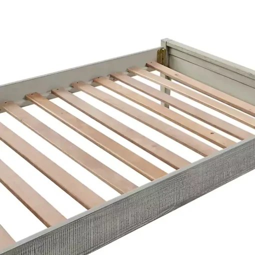 Rustic Gray Pine Panel Twin Bed Frame