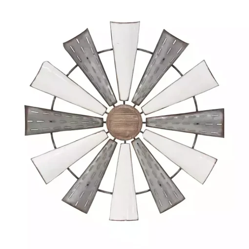 Rustic Metal Windmill Wall Plaque