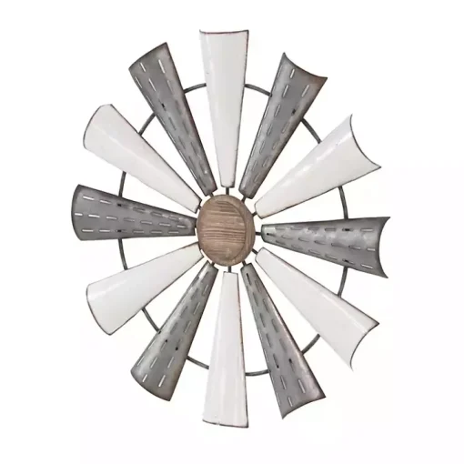 Rustic Metal Windmill Wall Plaque