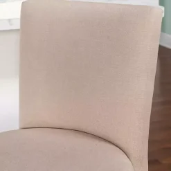 Rustic Taupe Upholstered Swivel Counter Stool