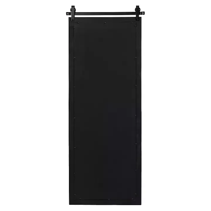 Rustic Walnut Barn Door Wall Mirror