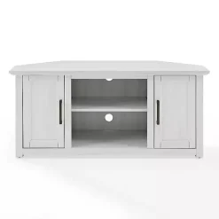 Rustic White Katy-Corner TV Stand