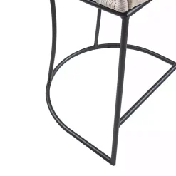 Rustic White Woven Rope Back Counter Stool