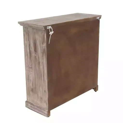 Rustic Wood and Glass 2-Door Cabinet
