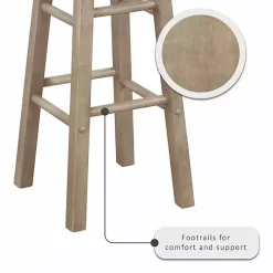 Rustic Wood Pub Classic Backless Bar Stool