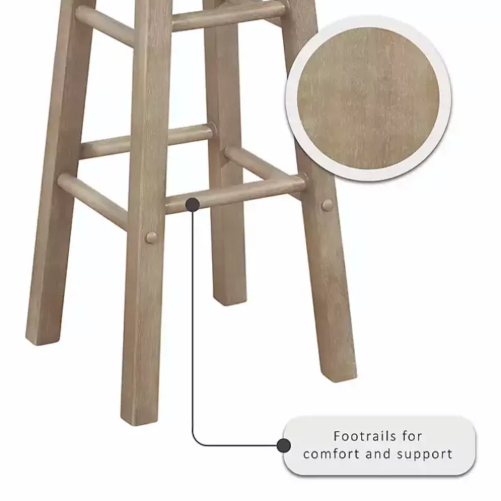 Rustic Wood Pub Classic Backless Bar Stool