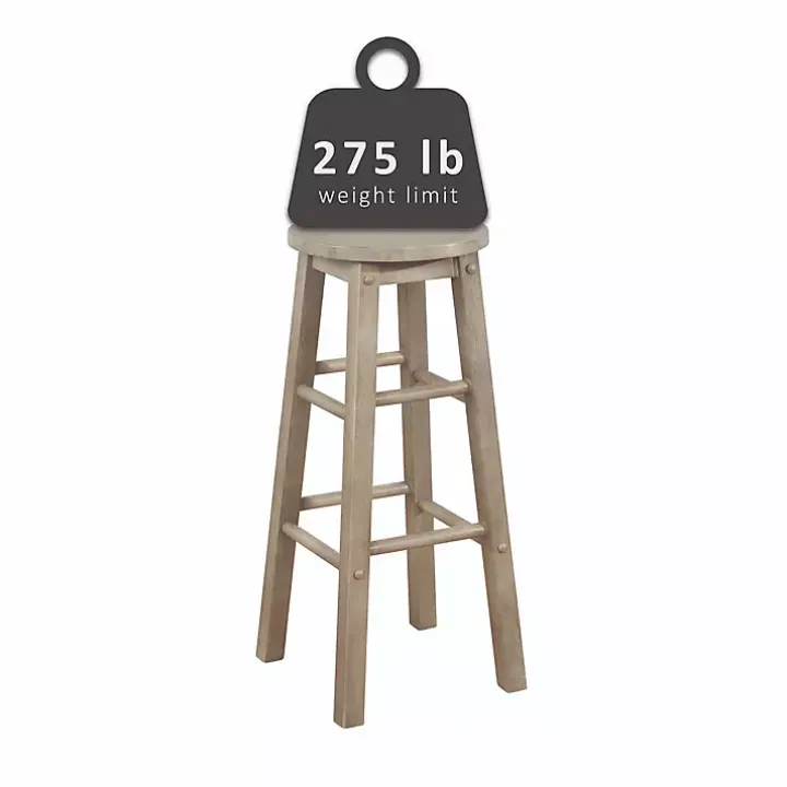 Rustic Wood Pub Classic Backless Bar Stool