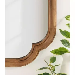 Rustic Wood Scallop Wall Mirror