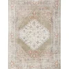 Sage Distressed Medallion Washable Area Rug, 5x7