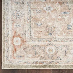 Sage Distressed Medallion Washable Area Rug, 5x7