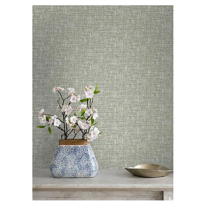 Sage Textured Poplin Peel & Stick Wallpaper