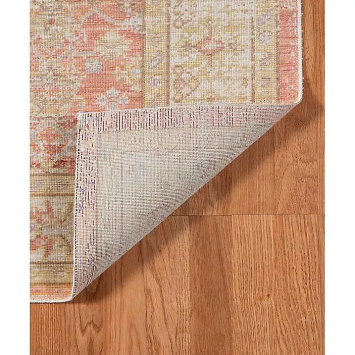 Salmon Vintage Border Area Rug
